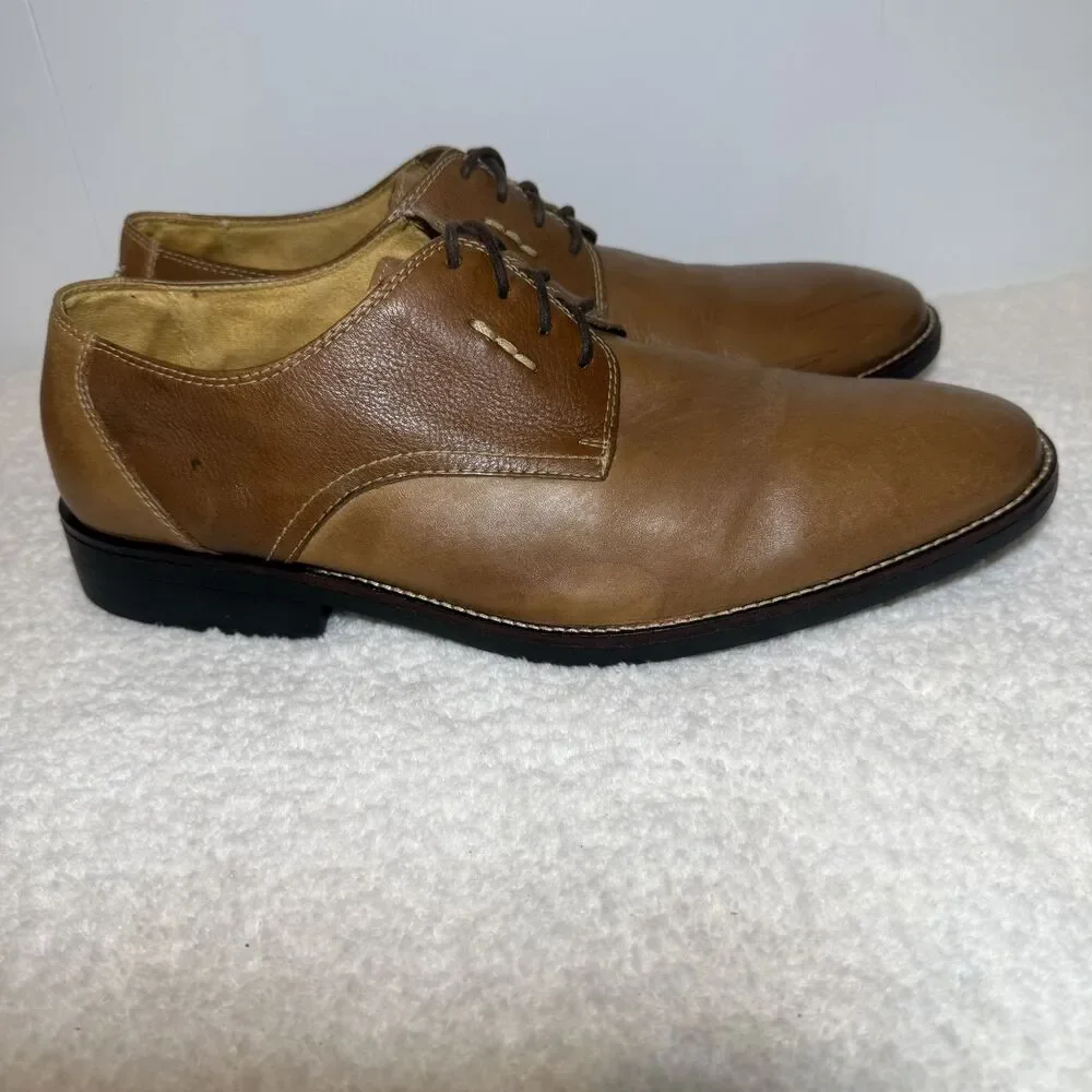 Sandro Moscoloni Oxford Shoes Men's 13D Brown Tan Leather Derby Lace-Up Brazil